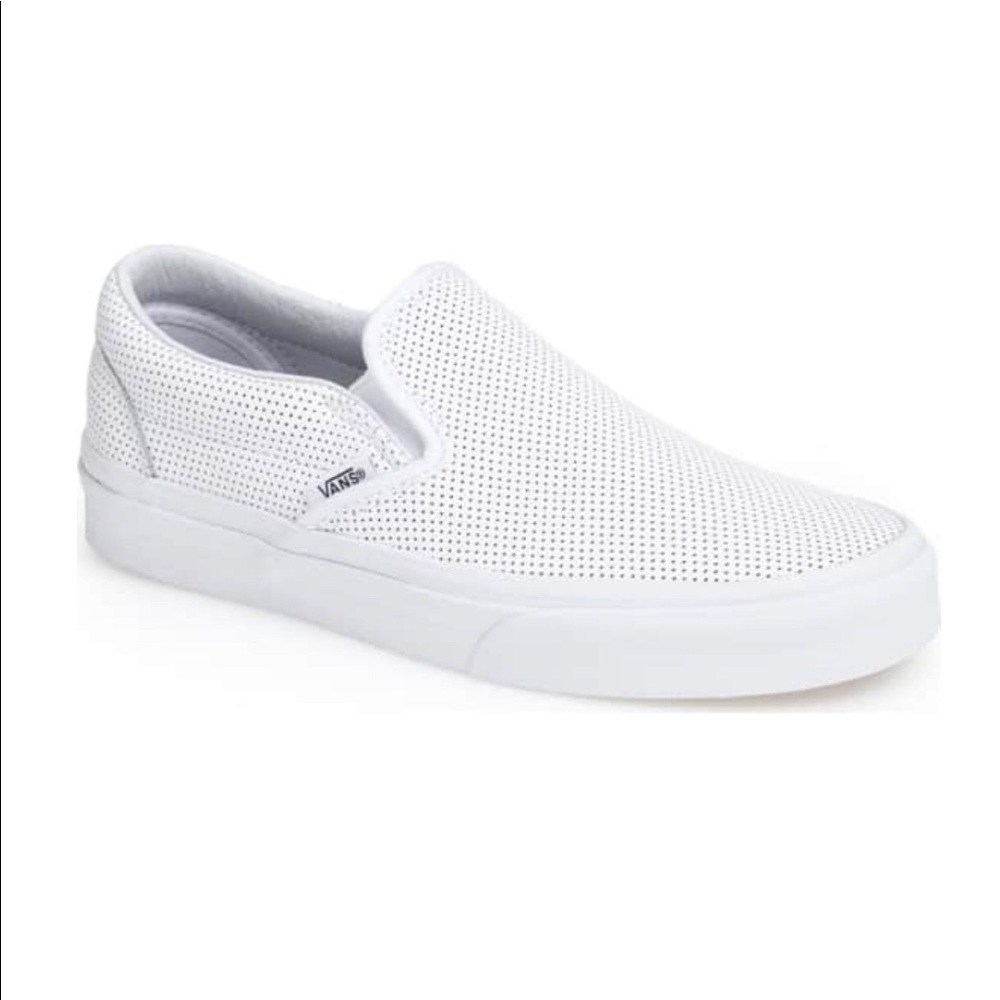 White Perforated Vans Slip-on